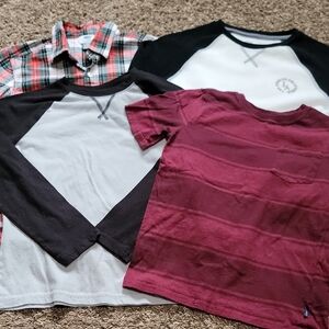 Boys Size 8 Long Sleeve Shirt Bundle Gap Old Navy 4pc School Casual